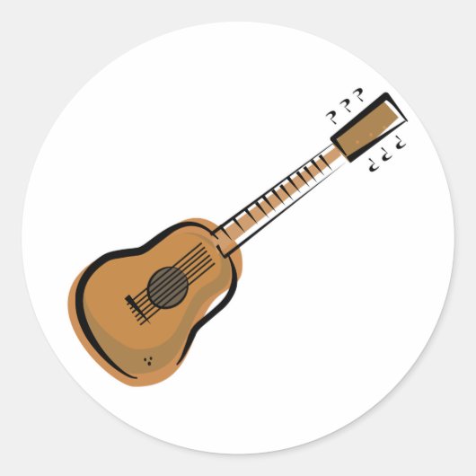 gitaar ronde sticker (Voorkant)