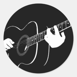 gitaar ronde sticker