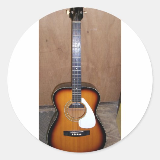 gitaar ronde sticker (Voorkant)