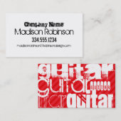 Gitaar; Scarlet Red Stripes Visitekaartje (Voorkant / Achterkant)