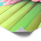 Gitaar schilderen Akoestisch Kleurrijk roos Bloem  Poster (Hoek)