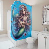 Gitaar Serenade: Mermaid's Melody Douchegordijn (In situ)