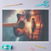 Gitaar Silhouet Decoupage Tissuepapier (Craft)