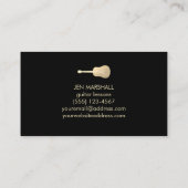 Gitaar silhouet op faux iriscent effect visitekaartje (Achterkant)