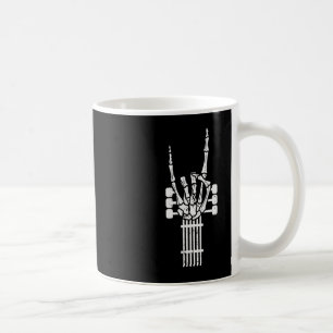 Gitaar Skelet Rock n Roll Rocker Sign Punk Hallo Koffiemok