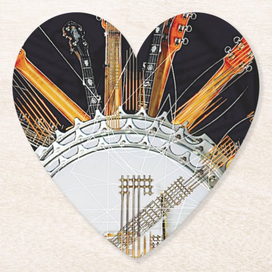 GITAAR SNAREN DE ZON KARTONNEN ONDERZETTERS (Voorkant)