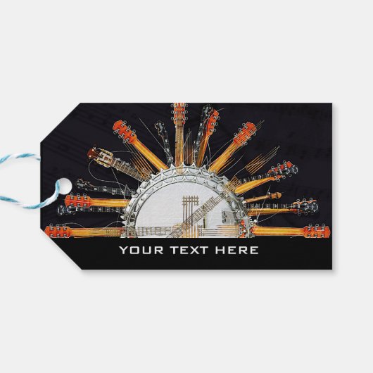 GITAAR SNAREN IN DE ZON CADEAULABEL (Achterkant Horizontaal)