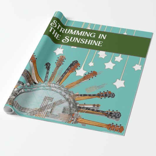 GITAAR SNAREN IN DE ZON CADEAUPAPIER (Uitgerold)