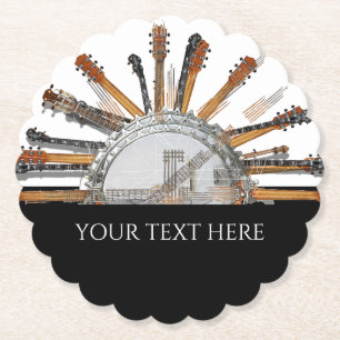 GITAAR SNAREN IN DE ZON KARTONNEN ONDERZETTERS