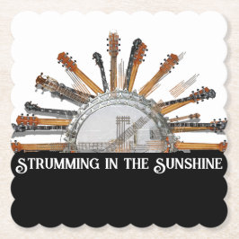 GITAAR SNAREN IN DE ZON KARTONNEN ONDERZETTERS