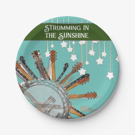 GITAAR SNAREN IN DE ZON PAPIEREN BORDJE (Voorkant)