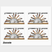 GITAAR SNAREN IN DE ZON RECHTHOEKIGE STICKER (Vel)