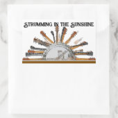 GITAAR SNAREN IN DE ZON RECHTHOEKIGE STICKER (Tas)