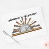 GITAAR SNAREN IN DE ZON RECHTHOEKIGE STICKER (Envelop)