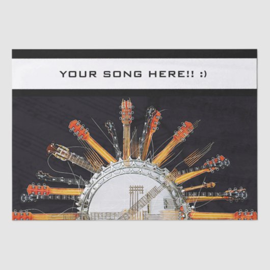 GITAAR SNAREN IN DE ZON TISSUEPAPIER (Voorkant)