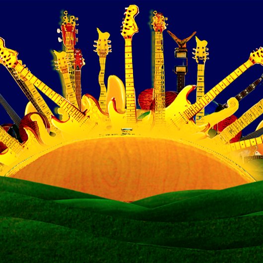 GITAAR SNAREN IN DE ZON TISSUEPAPIER