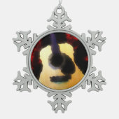 Gitaar Solo in Olie Tin Sneeuwvlok Ornament (Voorkant)