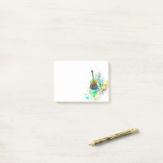 Gitaar spatten post-it® notes (Op bureau)
