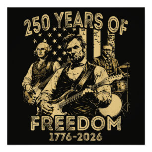 Gitaar spelen 4 juli 250ste verjaardag perfect poster