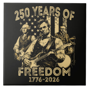 Gitaar spelen 4 juli 250ste verjaardag tegeltje