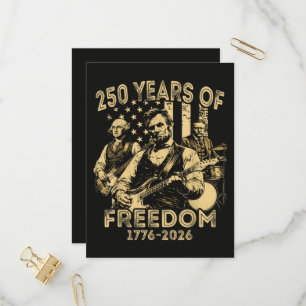 Gitaar spelen 4 juli 250ste verjaardag uitnodiging briefkaart