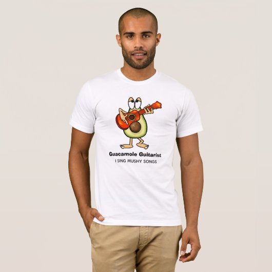 Gitaar spelen Avocado Grappig T-shirt (Voorkant volledig)