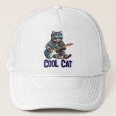Gitaar spelen Cat - Cool Kat Vibes Trucker Pet (Voorkant)