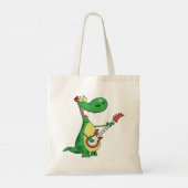 Gitaar spelen Dinosaurus Canvas tas (Achterkant)
