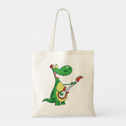 Gitaar spelen Dinosaurus Canvas tas (Achterkant)