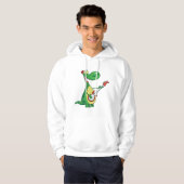 Gitaar Spelen Dinosaurus Mannen Hoodie (Voorkant volledig)