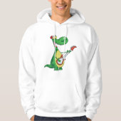 Gitaar Spelen Dinosaurus Mannen Hoodie (Voorkant)
