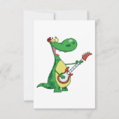 Gitaar spelen dinosaurus uitnodigingen (Voorkant)