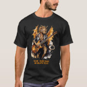 Gitaar spelen Golden Winged Dragon, voeg bandnaam  T-shirt (Voorkant)