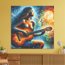 Gitaar spelen in het maanlicht