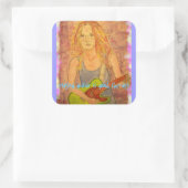 gitaar spelen is goede therapie vierkante sticker (Tas)