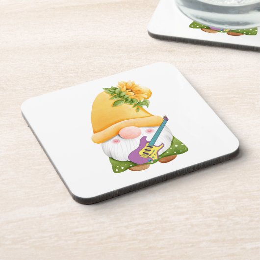 Gitaar spelen op een gitaar bier onderzetter (Linkerzijde)