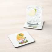 Gitaar spelen op een gitaar bier onderzetter (Rechterzijde)