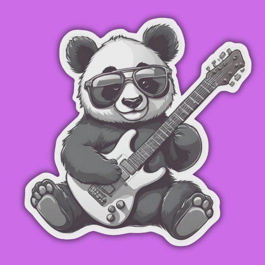 Gitaar spelen Panda waterdicht Sticker