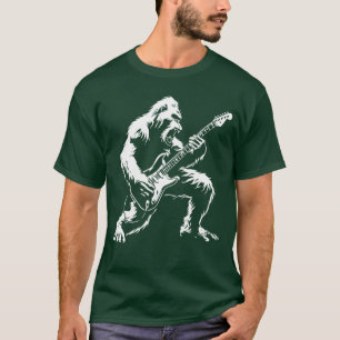 Gitaar spelen Rock Muziek Band Sasquatch grappig r T-shirt