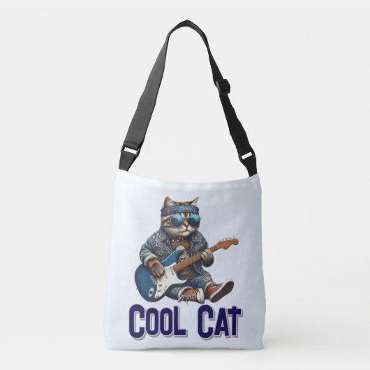 Gitaar spelende kat - Coole Kitty Vibes Crossbody Tas (Voorkant)