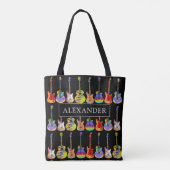 Gitaar Speler Naam Gitarist Muziek Tote Bag (Achterkant)