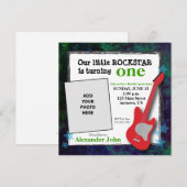 Gitaar & Sterren Jongen Rockstar Verjaardag Kaart (Voorkant / Achterkant)