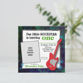 Gitaar & Sterren Jongen Rockstar Verjaardag Kaart (Staand voorkant)