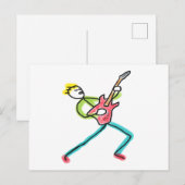 Gitaar Stickman Briefkaart (Voorkant / Achterkant)