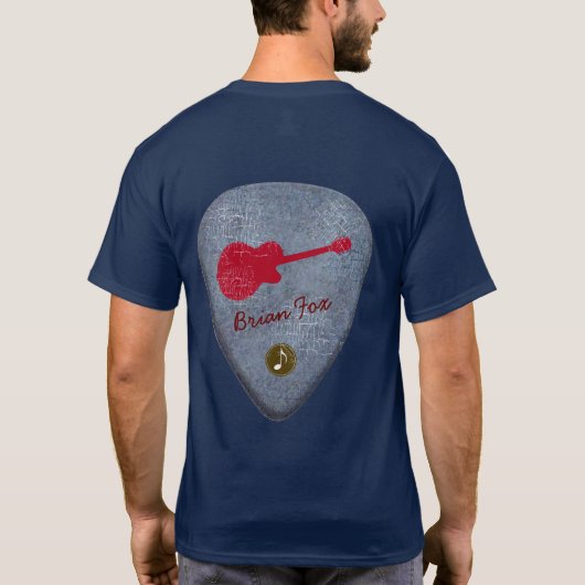 gitaar T pick gepersonaliseerd T-shirt (Achterkant)