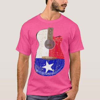 Gitaar Texas Vlag Vervallen Akoestische Gitaar Fan T-shirt