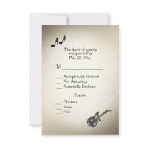 Gitaar Thema Antiek Goud RSVP met Menu Keuze