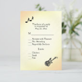 Gitaar Thema Gele Trouw Uitnodiging   (Staand voorkant)