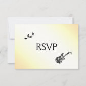 Gitaar Thema Gele Trouw Uitnodiging   (Achterkant)