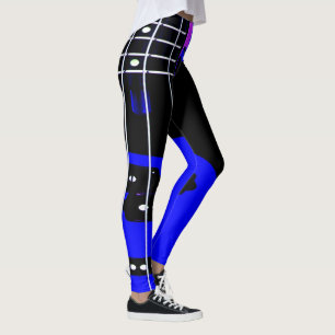 Gitaar thema Leggings zwart en blauw